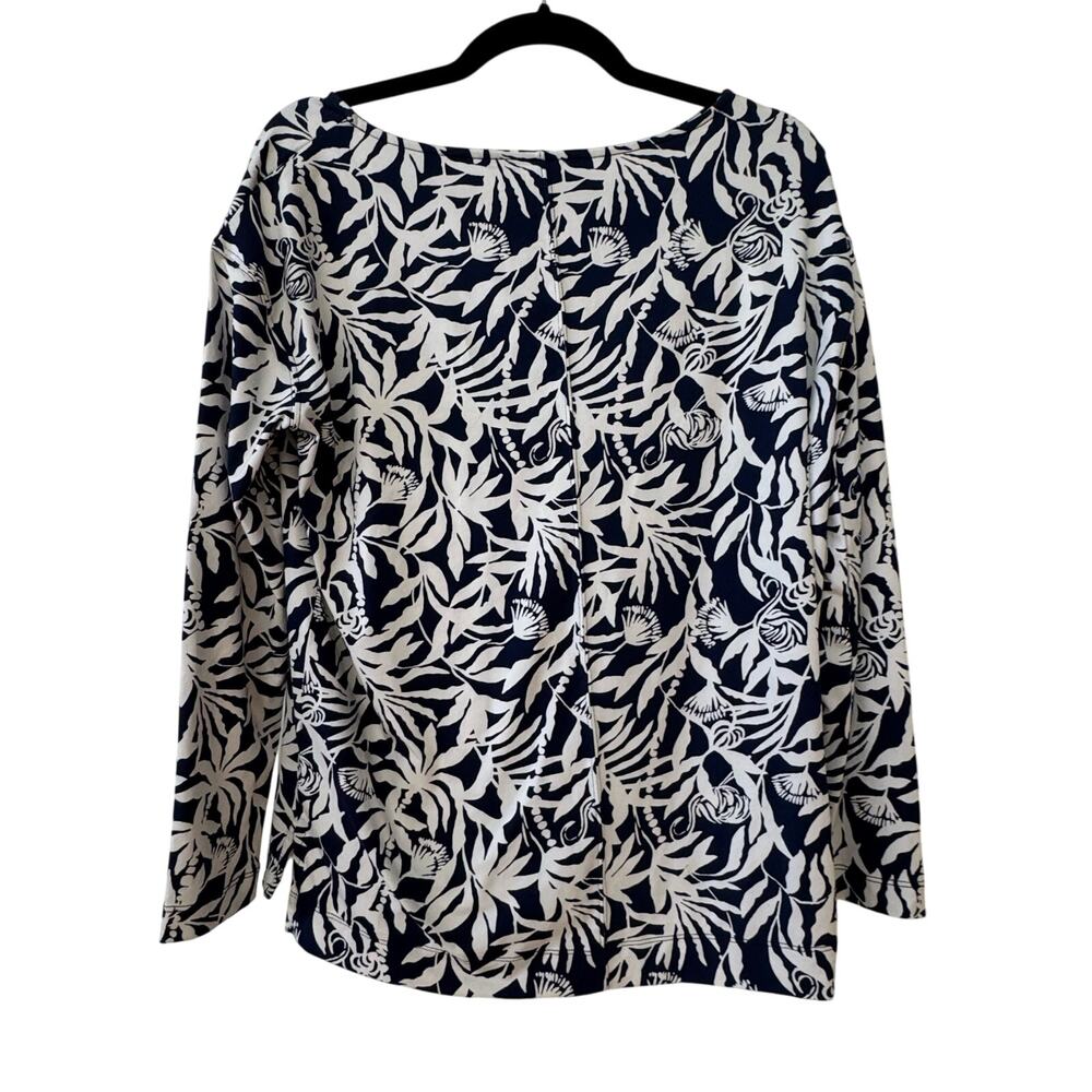 Lilly Pulitzer UPF 50+ Karessa Top Low Tide Navy Flocking To Paradise Size S